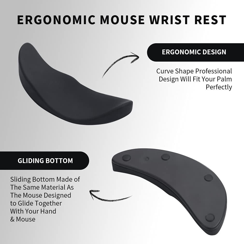 Tapis de souris ergonomique avec repose-poignet en silicone antidérapant, confort et précision