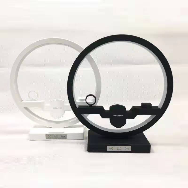 Lampe de chevet 4 en 1 à charge rapide avec support de chargeur sans fil