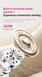 Projecteur portable WiFi 6 et Bluetooth, compatible 4K et 1080p, écran rotatif de 150 pouces, correction automatique du trapèze, idéal pour les films et les ordinateurs portables. Parfait pour la chambre, la télévision ou le home cinéma.