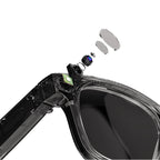 Lunettes intelligentes, caméra HD intégrée, capture photo/vidéo connectée Bluetooth