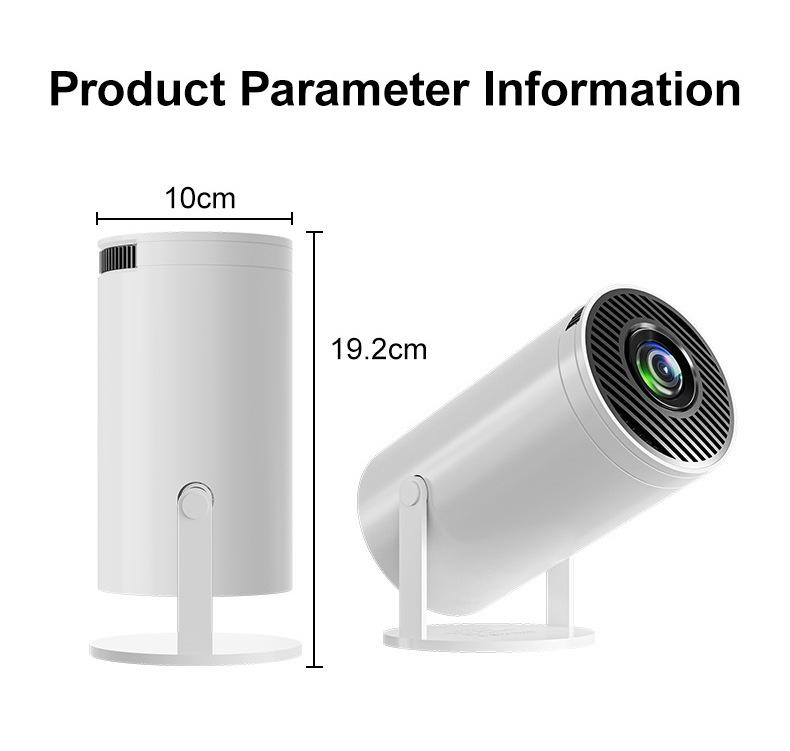 Projecteur portable WiFi 6 et Bluetooth, compatible 4K et 1080p, écran rotatif de 150 pouces, correction automatique du trapèze, idéal pour les films et les ordinateurs portables. Parfait pour la chambre, la télévision ou le home cinéma.