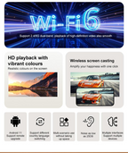 Projecteur portable WiFi 6 et Bluetooth, compatible 4K et 1080p, écran rotatif de 150 pouces, correction automatique du trapèze, idéal pour les films et les ordinateurs portables. Parfait pour la chambre, la télévision ou le home cinéma.