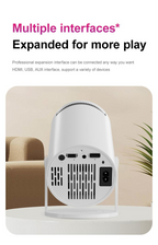 Projecteur portable WiFi 6 et Bluetooth, compatible 4K et 1080p, écran rotatif de 150 pouces, correction automatique du trapèze, idéal pour les films et les ordinateurs portables. Parfait pour la chambre, la télévision ou le home cinéma.