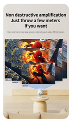 Projecteur portable WiFi 6 et Bluetooth, compatible 4K et 1080p, écran rotatif de 150 pouces, correction automatique du trapèze, idéal pour les films et les ordinateurs portables. Parfait pour la chambre, la télévision ou le home cinéma.