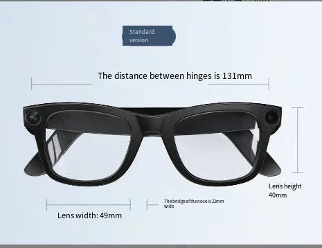 Lunettes intelligentes, caméra HD intégrée, capture photo/vidéo connectée Bluetooth